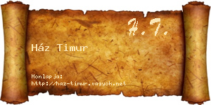 Ház Timur névjegykártya